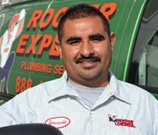 rooter employee with moustache